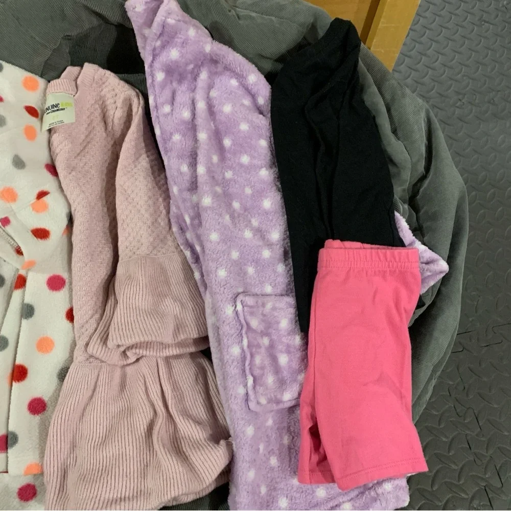 Winter Clothing Lot Girls Size 2T Jeans Hoodie Dress Bathrobe Long Sleeve Shirt